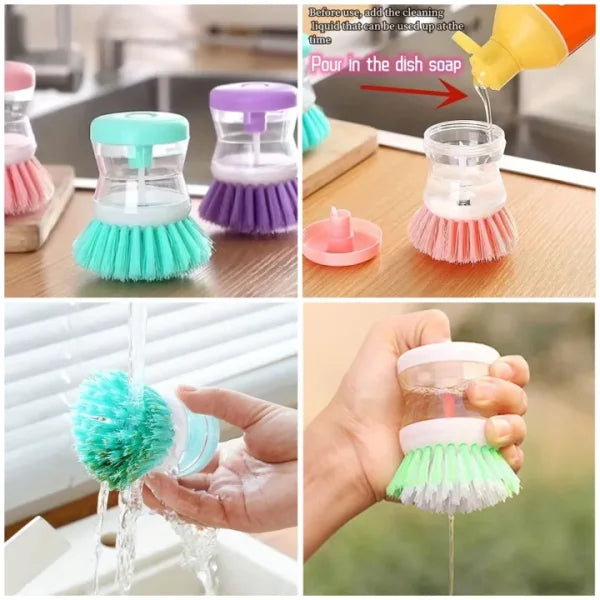 (Pack Of 2) Mini Kitchen Liquid Dish Cleaning Brush